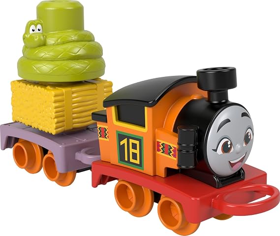 Thomas & Friends Toddler Toy My First Nia Push-Along Train with Stacking Cargo for Kids Ages 18+ Months