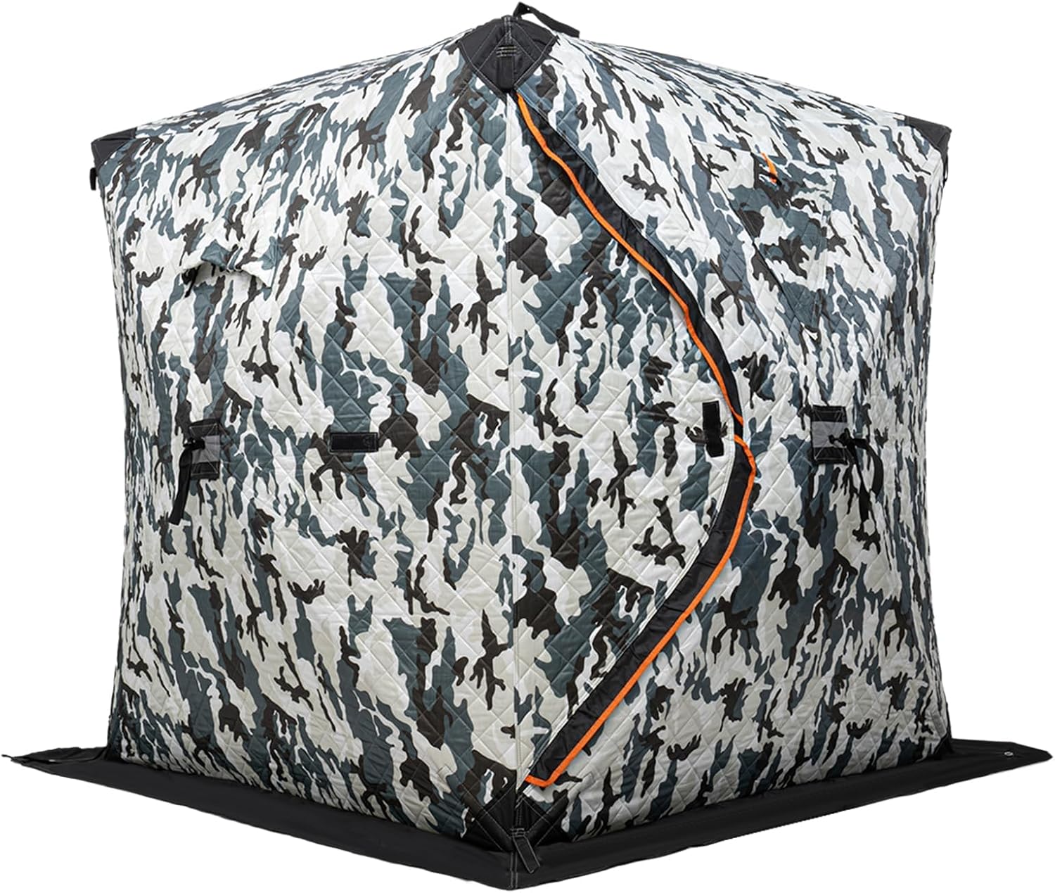 Portable Ice Fishing Tent, 3 Person shelter Tent with Windproof Fabric Strips,Protect Against WaterCold Wind, 35 Square Feet Insulated Ice Fishing Shelter Area, for Ice Fishing