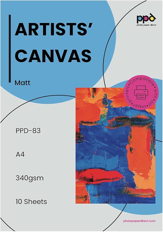 PPD 10 Sheets 8.5x11 Canvas Paper Printable Fabric Sheets Inkjet