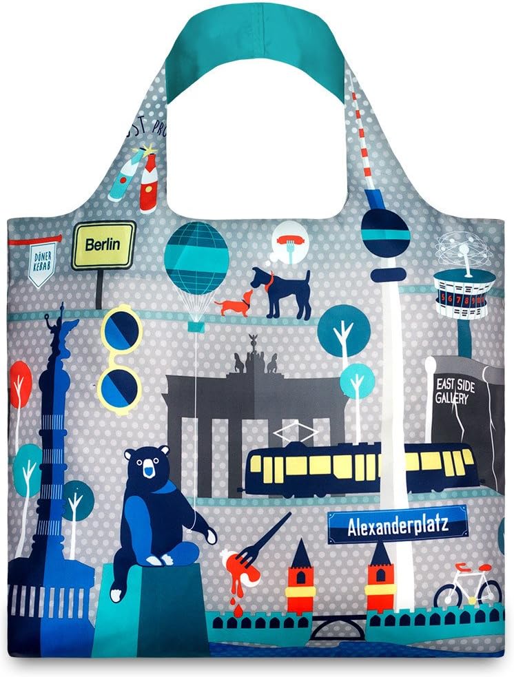 LOQI Urban Berlin Reusable Shopping Bag, Multicolored