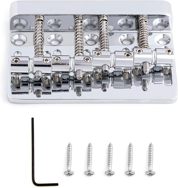 4 String Bass Bridge Tailpiece Fixed Saddles Top Loader Bridge