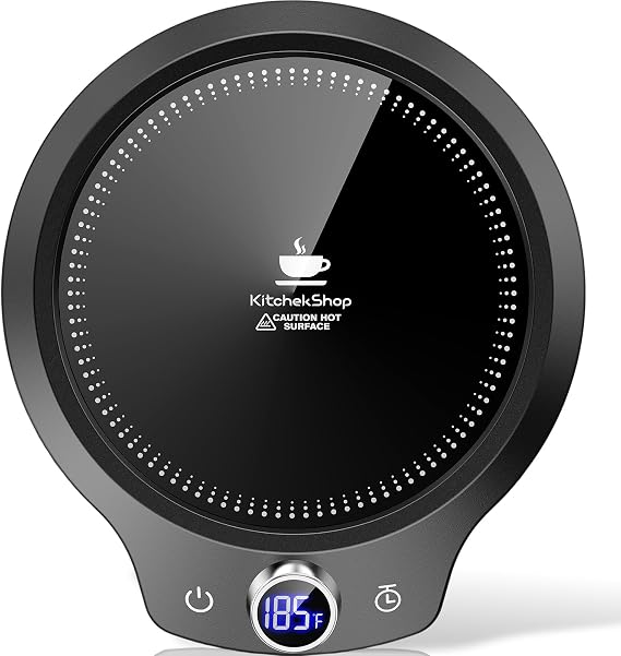 Fast Heating Mug Warmer - 4 Temp Settings & 1-12H Timer, Coffee Cup Warmer Plate for Desk Auto Shut Off, LED Display Smart Candle Wax Warmer - Ideal Electric Beverage Warmer Gift for Coffee