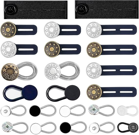 24 Pcs Collar Extenders for Mens Shirts, Button Extenders Set for Jeans