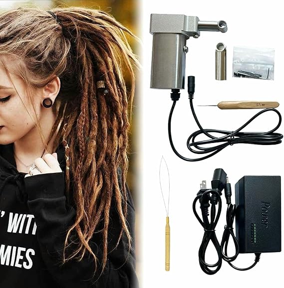 Portable Automatic Dreadlocks Machine, for Electric Handheld Dreadlock Maker Crochet Machine, Quick and Easy DIY Dreadlocks Braiding Hair Extensions(10mm)