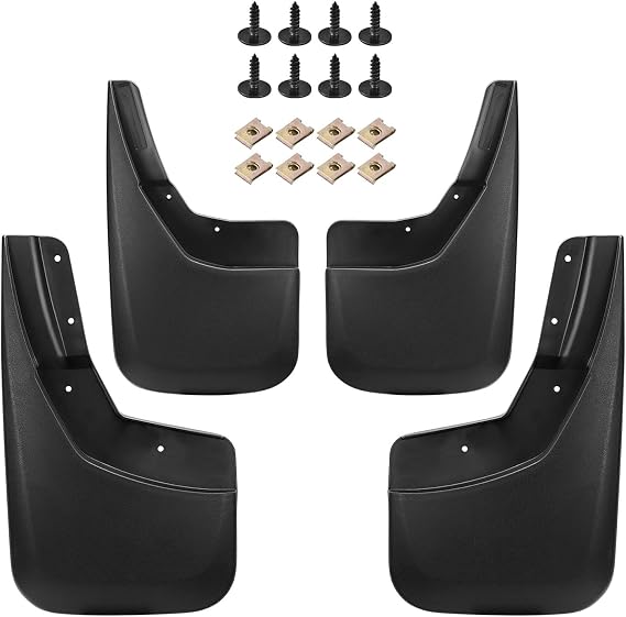 SPEEDWOW Mud Flaps Splash Guards Fit for 2014-18 Chevrolet Silveado 1500, 2019 Silverado 1500 LD, 2015-19 Silverado 2500/3500 Heavy Duty,Front and Rear 4Piece/Set(No Drilling Required)