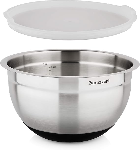 Barazzoni Bowl Stainless Steel 18/10 24cm x H14,5cm C/COP, 18/10-Silicone, Diameter 24cm