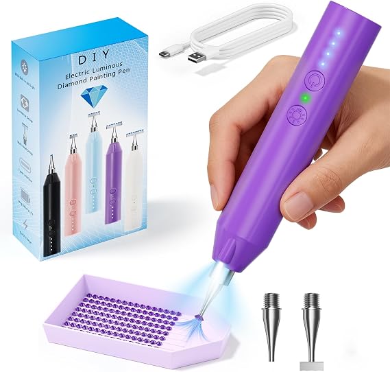 Electric Diamond Painting Pen, Try Paint without Wax, Cordless Diamond Art Pens, Wax-Free to Paint Faster, Vacuum Pickup Style, Diamonds Painting Accessories