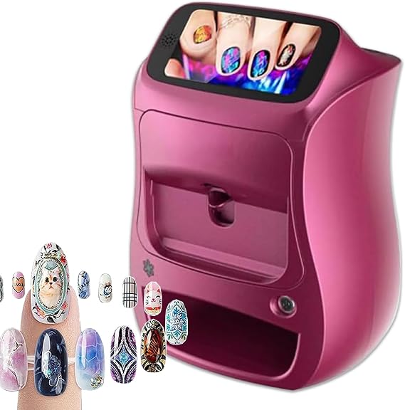 Nail Art Printer, 3D Smart Automatic Nail Printer Machine, Digital Mobile Nail Printer Support WiFi/DIY/USB, for Nail Studio & Nail Lover