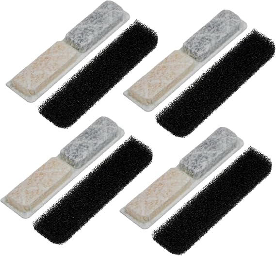 GOBYPET Kedi Su Sebili Filtre Kartusu 4'lu Set Aktif Karbon Yedek Filtre Otomatik Kedi Su Sebili Uyumlu
