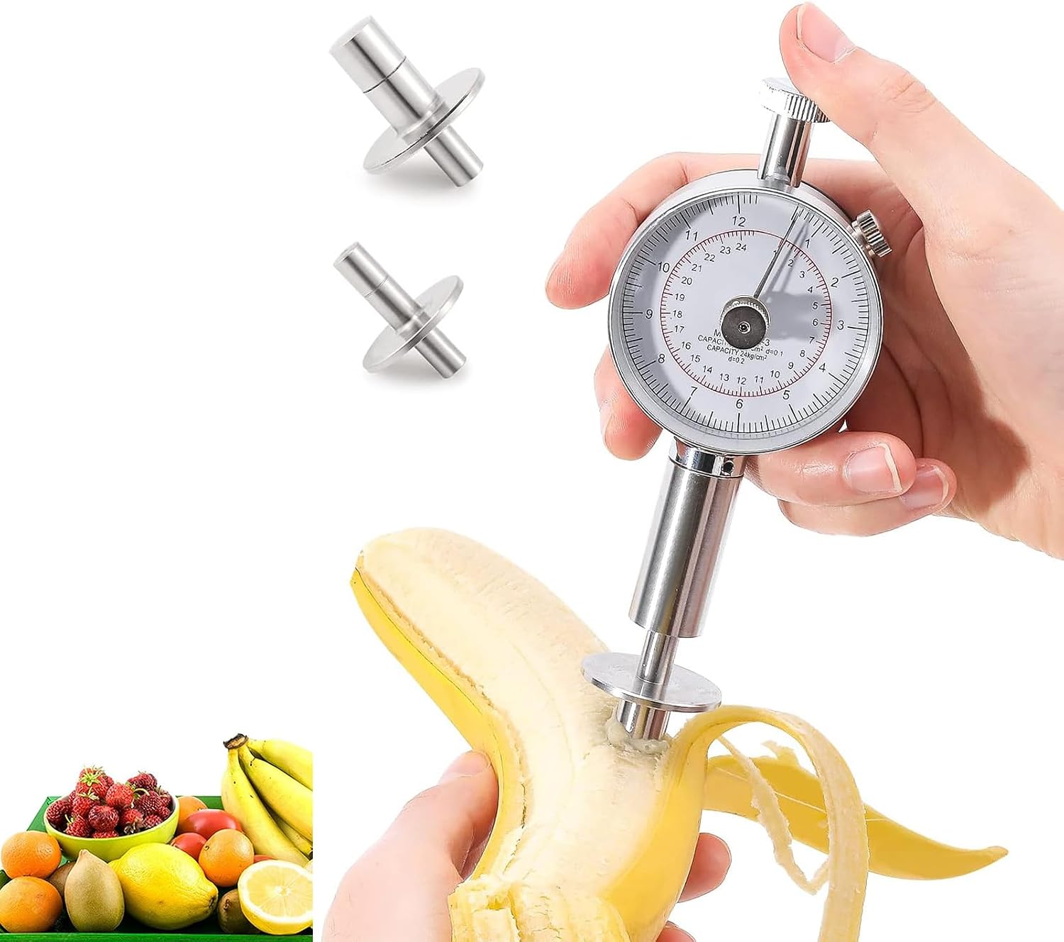 Fruit Hardness Tester, Fruit Penetrometer, Fruit Firmness Penetrometer Sclerometer for Determining The Maturity Level of Fruit GY-3 for Vegetables and Fruits Apple Pear, Etc