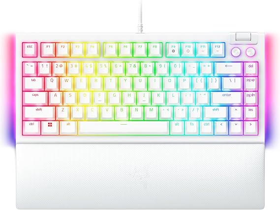 Razer BlackWidow V4 75% Mechanical Gaming Keyboard Orange Tactile White