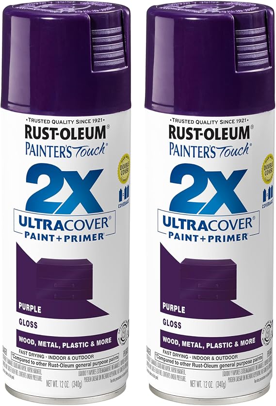 Rust-Oleum Painter's Touch 2X Ultra Cover Spray Paint, Gloss Purple