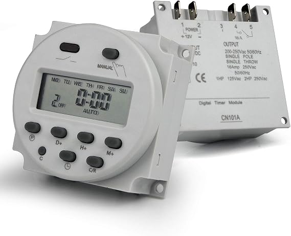 CN101A Digital LCD All Week Programmable Timer DC 12V 16A SPST