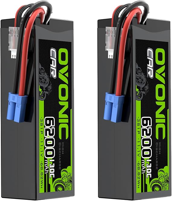 OVONIC 3S LiPo Battery 6200mAh 11.1V 130C RC Battery with EC5 Connector