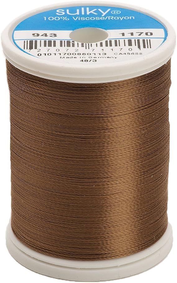 Sulky Of America 268d 40wt 2-Ply Rayon Thread, 850 yd, Light Brown
