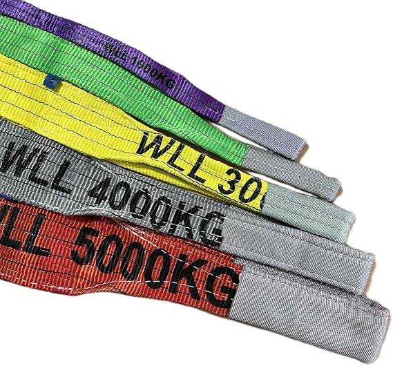 Generic Lifting Web Sling 1 Ton - 5 Ton Duplex Strap Flat Webbing Sling Various Sizes (1 Tonne, 1 Metre)