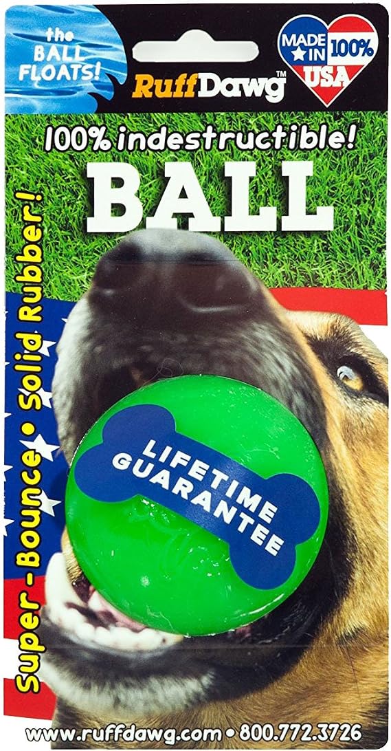 Ruff Dawg Ball Solid Rubber Dog Toy Small Assorted Neon Colors