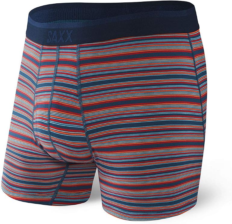 Underwear Men's Boxer Briefs PLATINUM Mens Underwear Boxer Briefs with Built-In BallPark Pouch Support, Blue Mirage Stripe, Small