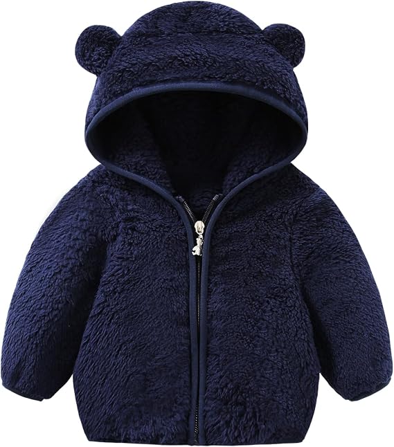 Baby Girls Winter Fleece Jackets For Toddler Boys Coats With Hood