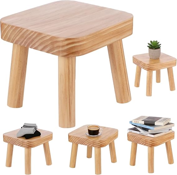 Small Wooden Stool Solid Wood Plant Stand