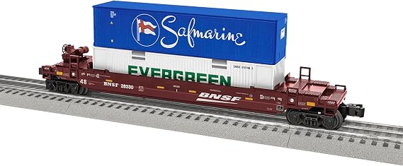Lionel BNSF Maxi Stack Flatcar with Two Container Load