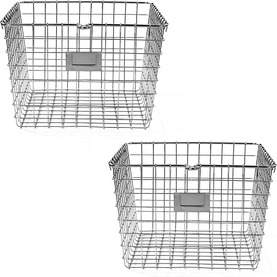 Spectrum Diversified Wire Storage Basket, Medium, Chrome, 2-Pack