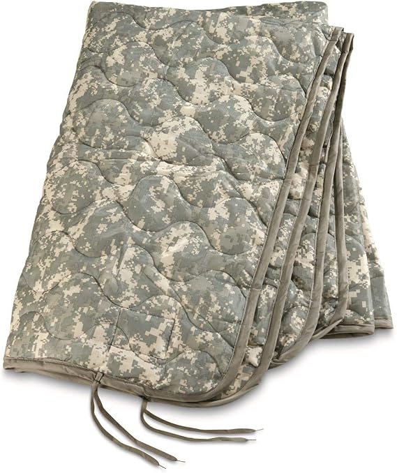 US Military Poncho Liner Woobie Blanket, ACU | Poncho Liner | Lightweight All-Weather Warmth | Poncho Liner | Quilted Insulation | Compact & Packable