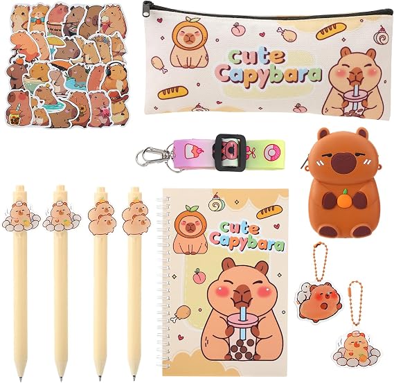 Cute Capybara Stationery Gifts Set for Girls Boys Students