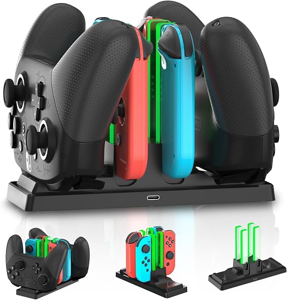 HEATFUN 6-in-1 Switch Controller Charger Dock, Color: Black