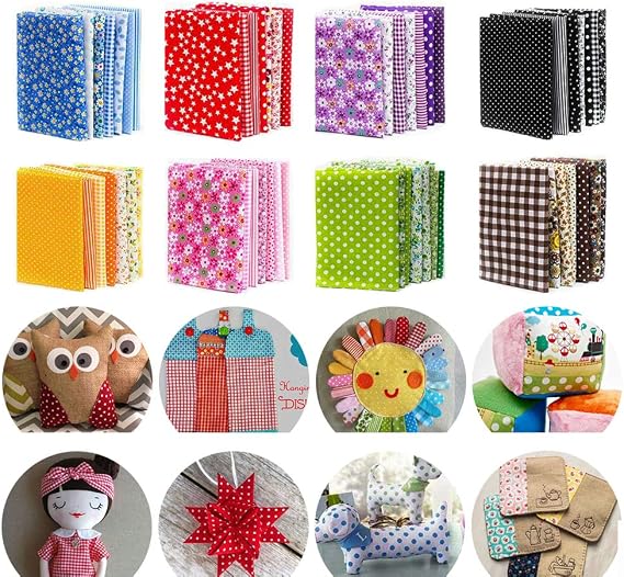 150Pcs 4" x 4" (10cm x 10cm) Cotton Craft Fabric Bundle Squares,Squares Sheets Patchwork,Pre-Cut Quilt Squares,DIY Sewing Quarters Bundle,Quilting Fabric Bundles