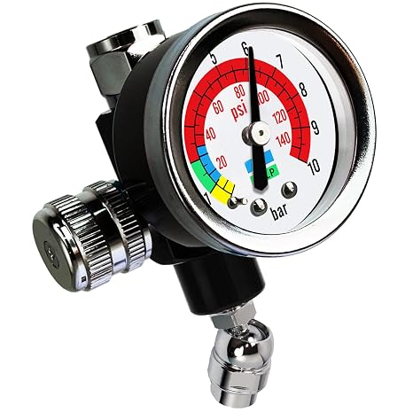 LE LEMATEC Air Pressure Regulator with Gauge for HVLP Paint Spray Guns