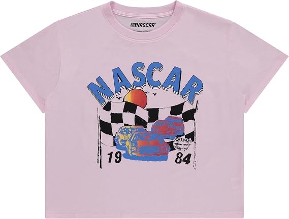 NASCAR Ladies Racing Fashion Shirt - Ladies Classic Racing Tee Front and Back Skimmer Crop Top Tee