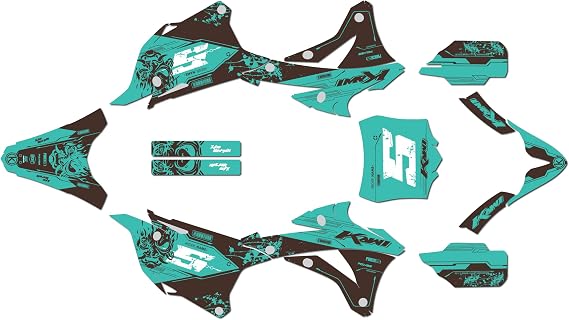 Graphics Kit for Kawasaki KX85 and KX100 (2014-2021) NIGHTCITY Series Brown 9 Mil - Easy Go - Dirt pit bike motorcycle sticker, dirtbike racing decal motocross accessories no-plastics