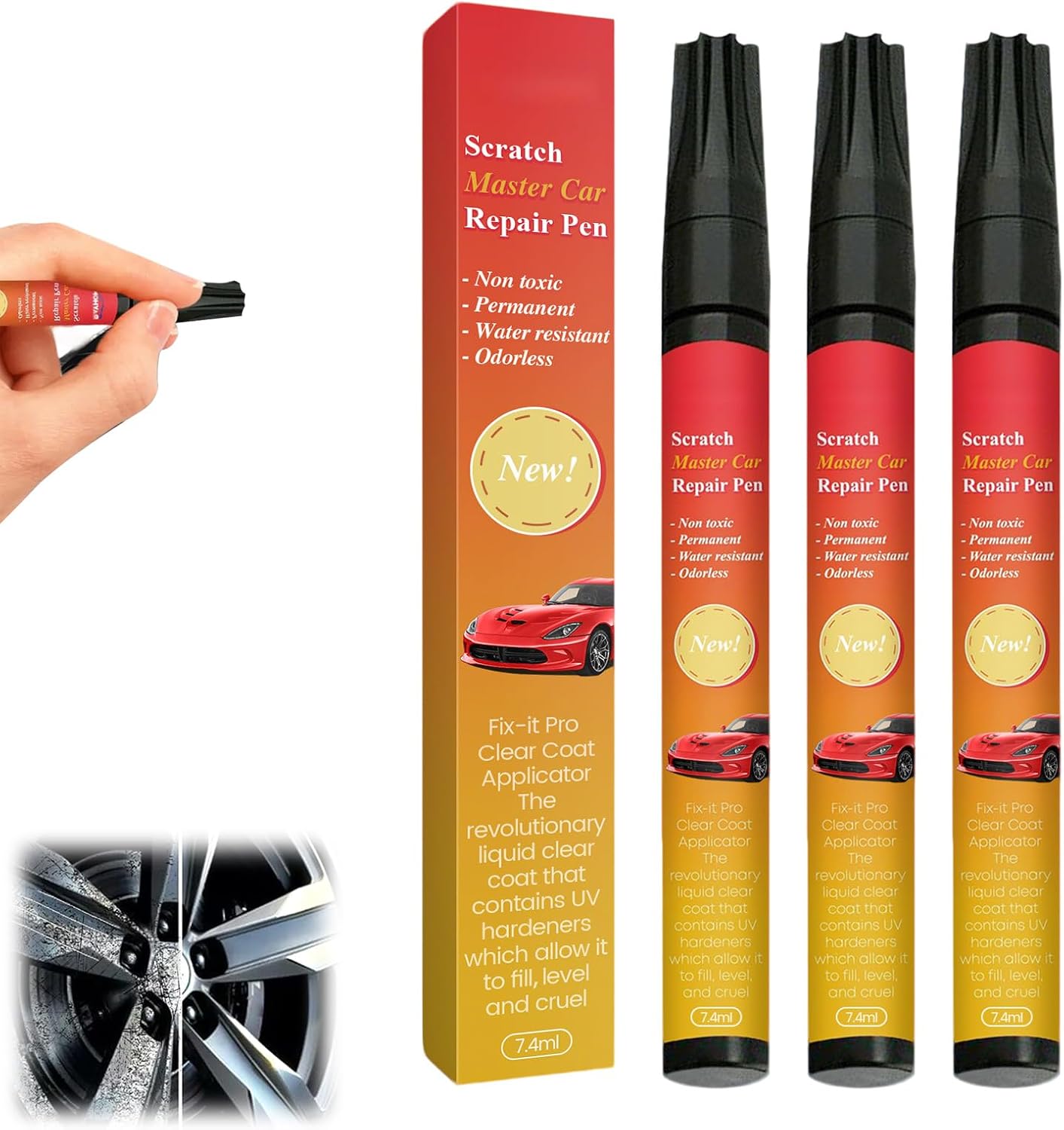 All Cars Magic Pen for Car Scratches,2025 New Magic Car Scratch Removal Pen Weatherproof Touch up Paint Pen Auto Paint Scratch Remover for Vehicles Paint Scratch Repair Magic Pen3pcs