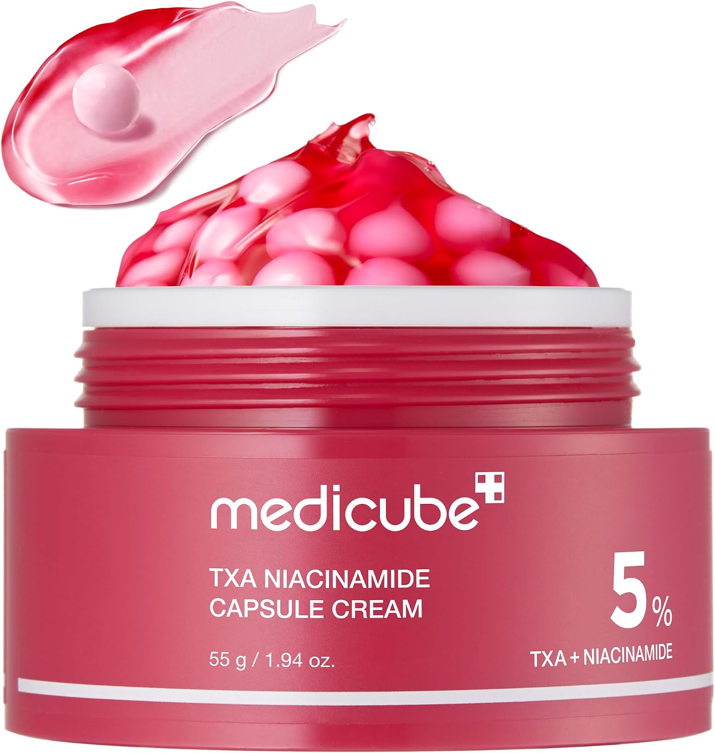 medicube TXA+Niacinamide Capsule Cream | Dual Radiance Moisturiser, Ideal for Use After Spot Care | For Uneven Skin Tone, Texture & Hydration | 99% Pure Tranexamic Acid | Korean Skincare | 1.94oz