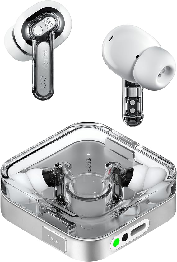 Nothing Kulak (3) Kablosuz Kulaklık Süper Mikrofon 45dB Hibrid Aktif Gürültü Önleyici Bluetooth Kulaklıklar Yüksek Çözünürlüklü 6 Mikrofon, 12 mm Dinamik Bas Güçlendirme, iPhone Android için Çift