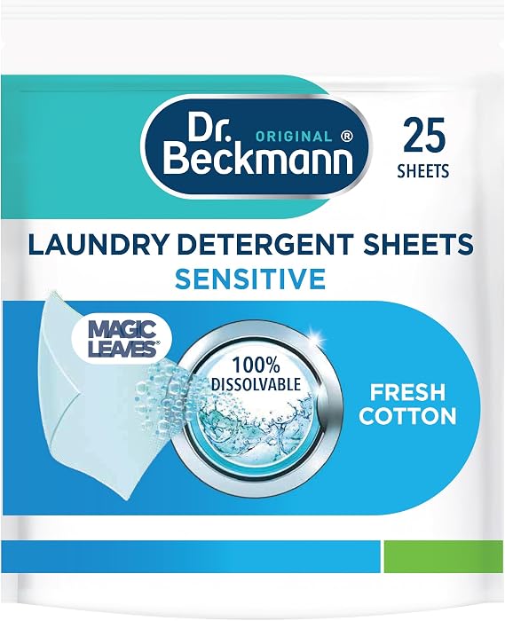 Dr. Beckmann Laundry Detergent Sheets, Sensitive, 25 Sheets
