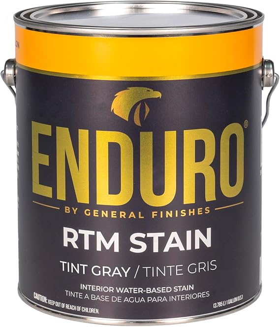 General Finishes Enduro RTM Water Based Wood Stain, 1 Gallon, Tint Gray