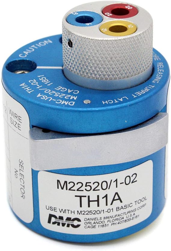 DMC TH1A M22520/1-02 Turret Head Positioner for DMC AF8 Crimp Tool Crimps Machined Contacts - Pin and Socket Size 12,16, 20, 22