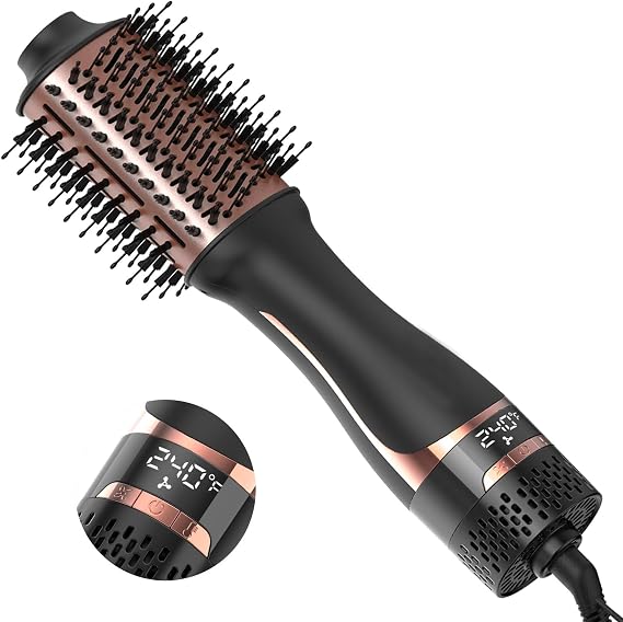 Nicebay Hair Dryer Brush, Hot Tools Blow Dryer Brush for Women, One Step Blowout Brush with Display Screen, Oval Ceramic Barrel, Negative Ion