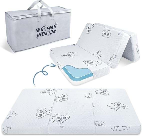 Trifold Pack and Play Mattress, 38"x26" Dual-Firmness Memory Foam