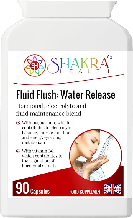 Fluid Flush | Natural & Gentle Water Release Tablets, 90 Capsules. Hormonal, Electrolyte & Fluid Maintenance Blend.
