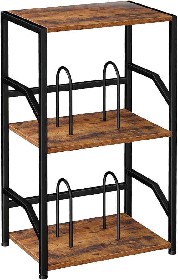 LOAKEKEL Record Player Stand, Vinyl Record Storage Hold Up to 200 Albums