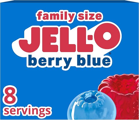 Kraft Jell-o Berry Blue Gelatin Dessert 170g Box