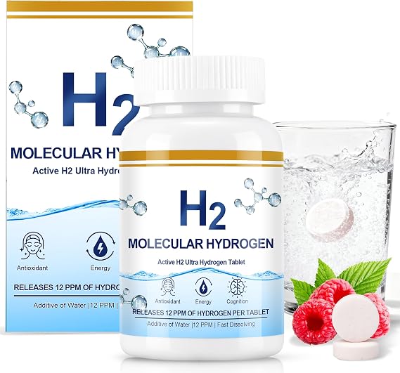 Molecular Hydrogen Tablets (12 PPM) - 120 Count High Potency Hydrogen Tablets for Drinking Water with Magnesium - Fast Dissolving H2 Tablet for Energy, Focus & Anti-Aging