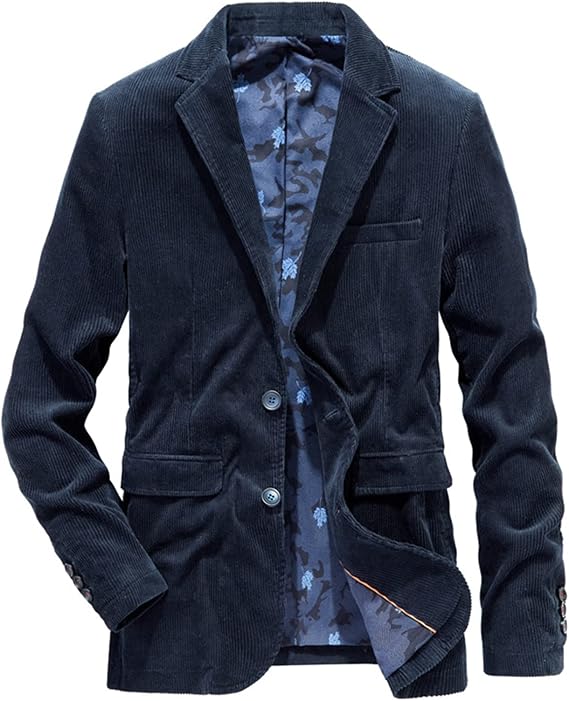 Mens Suits Corduroy Jacket Casual Sport Coat 2 Button