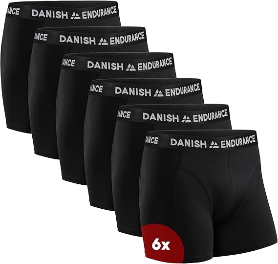 DANISH ENDURANCE Men's Boxer Shorts, Cotton, Underwear, 6 Pack