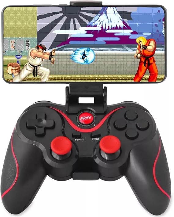 Coverzone Bluetooth Joystick Telefon Tutuculu Oyun Kolu Kablosuz Şarjlı ios ve Android Uyumlu ve PC ile Uyumlu Oyun Kontrolü Telefon Standlı Tam Kontrol Sağlar Gamepad X3