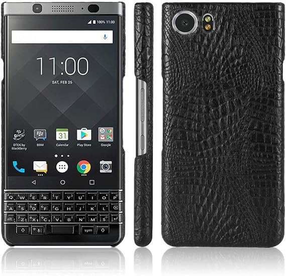 Zshion for BlackBerry Keyone Case,Croco Premium PU Leather Protective Cases Simple Deurable and Lightweight Case for BlackBerry Keyone (Black)