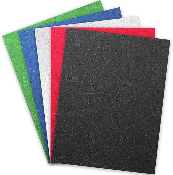 Binditek 13 Mil Paper Binding Covers, 8.5 x11 Inches, Multi Colors,100 Pack